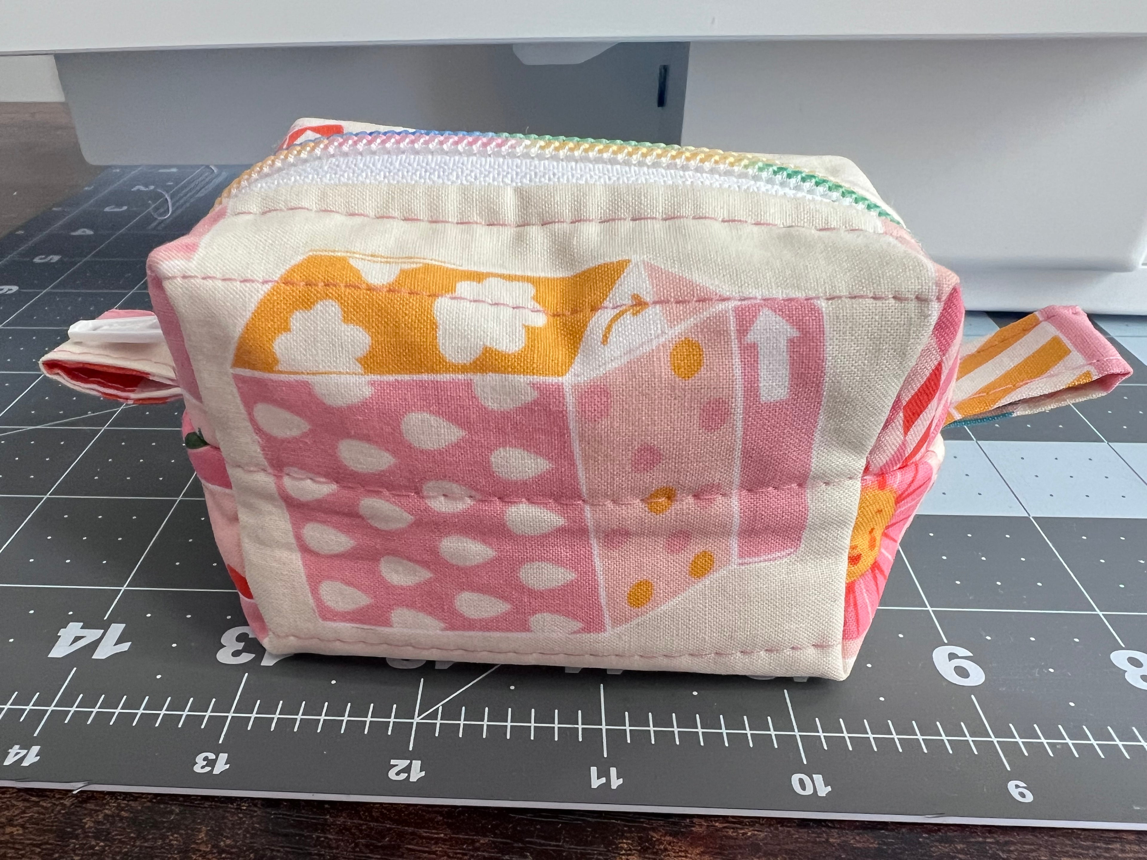 Quilted Juice box mini boxy pouch