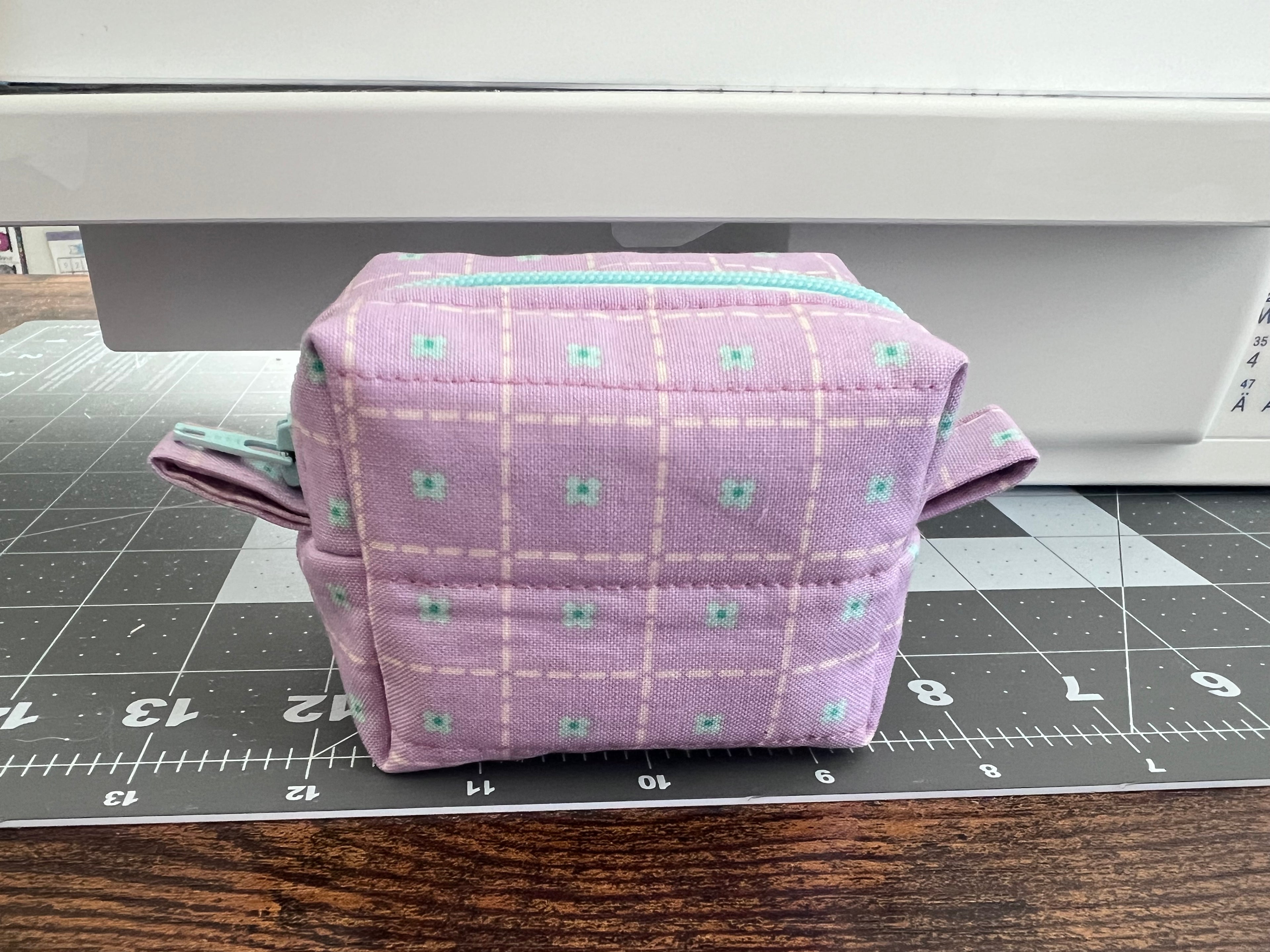 Quilted Lavender mini boxy pouch