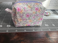 Quilted Floral green mini boxy pouch