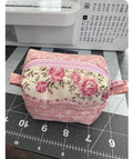 Quilted Roses mini boxy pouch