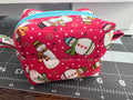 Ultra plush quilted snowman mini boxy pouch