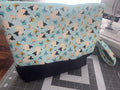 Medium quilted sheep project bag with strap wristlet